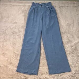 Monteau Light Blue Wide Leg Pants Size S Lightweight Loose High Rise Pockets